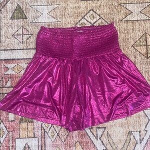 Metallic Pink High-Waisted Skirt